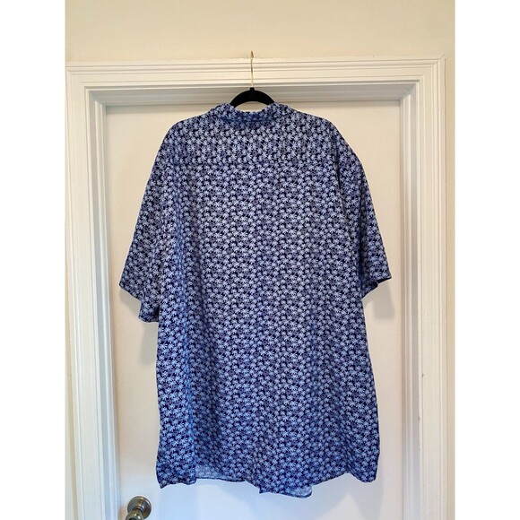 Winston Blue Hawaiian Shirt Mens 5XLT Button Down Palm Tree Polyester Big & Tall - Picture 2 of 6